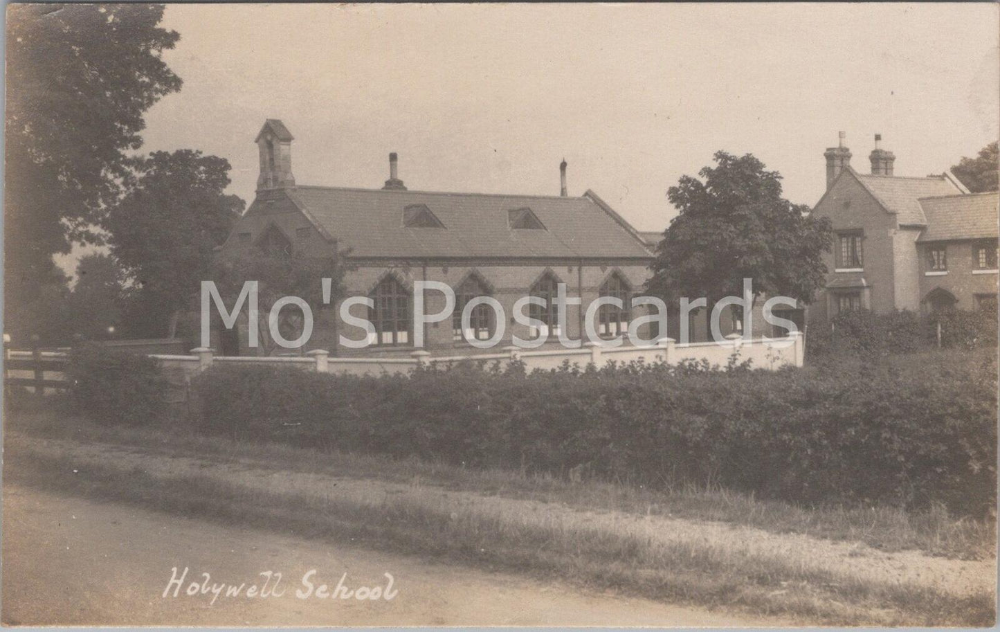 Nottinghamshire Postcard Holywell School Vintage Notts RPPC Village View CC497