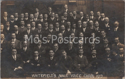Whitefield's Male Voice Choir 1913 Social History London Postmarked RPPC DR807