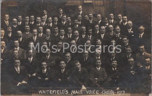 Whitefield's Male Voice Choir 1913 Social History London Postmarked RPPC DR807