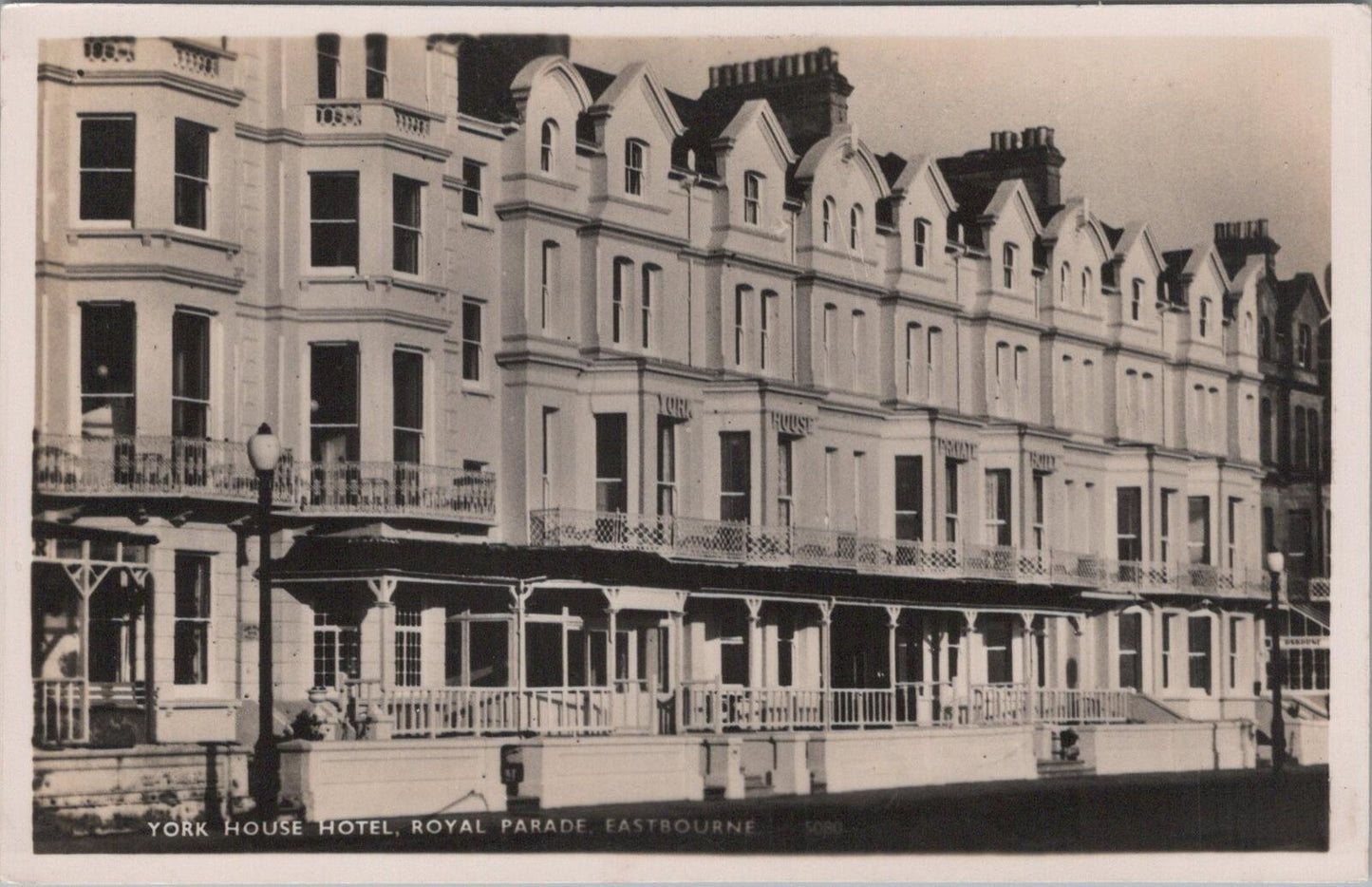 Sussex Postcard: Eastbourne York House Hotel Royal Parade Vintage RPPC XT2480