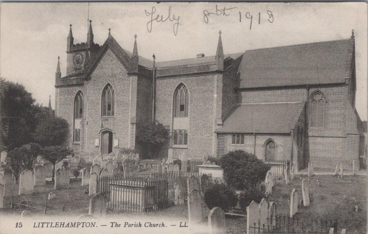 Sussex Postcard: Littlehampton, St Mary's Parish Church, LL No 15, 1913 XT2482