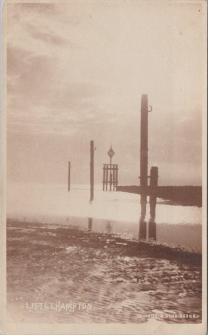 Sussex Postcard: Littlehampton, Sea Defense Groynes Pier 1900s  XT2481