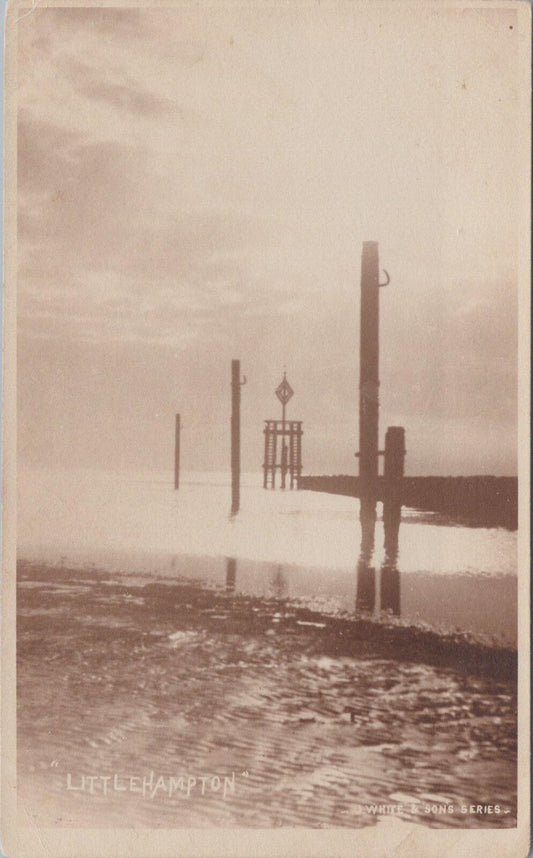 Sussex Postcard: Littlehampton, Sea Defense Groynes Pier 1900s  XT2481