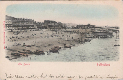 Kent Postcard: Folkestone The Beach Victoria Pier 190? Stengel Co  XT2492