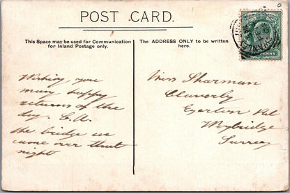 Kent Postcard: Eynsford The Bridge and Church 1904 Maunder Casstine  XT2495