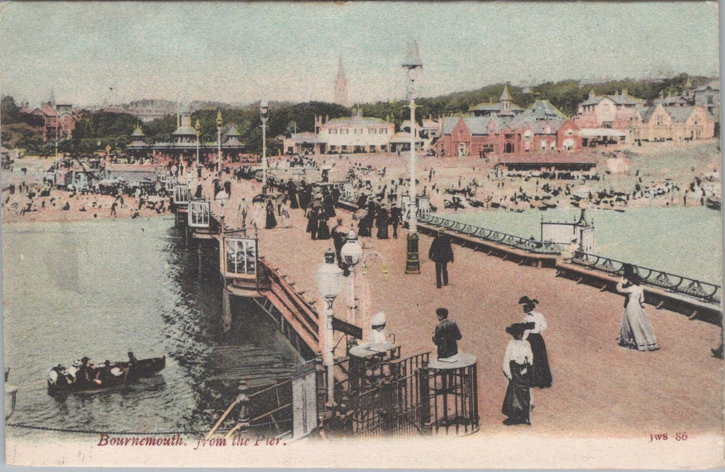 Dorset Postcard: Bournemouth From The Pier, Seafront 1904, JWS 86 XT2501