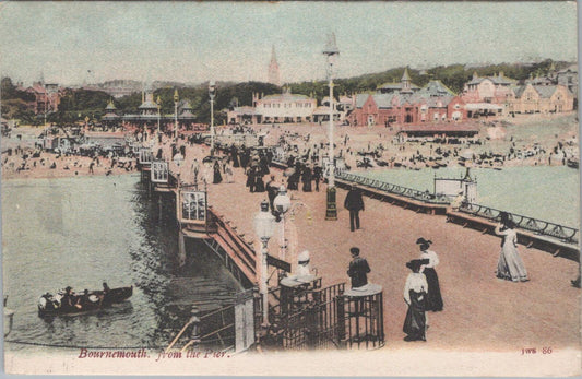 Dorset Postcard: Bournemouth From The Pier, Seafront 1904, JWS 86 XT2501