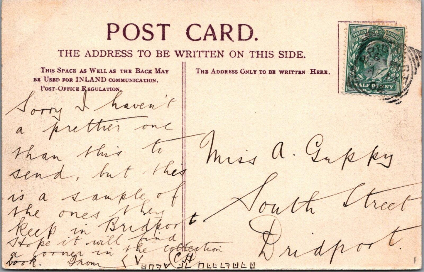 Dorset Postcard: Bournemouth The Golf Links Meyrick Park 1904 JWS 93 XT2502