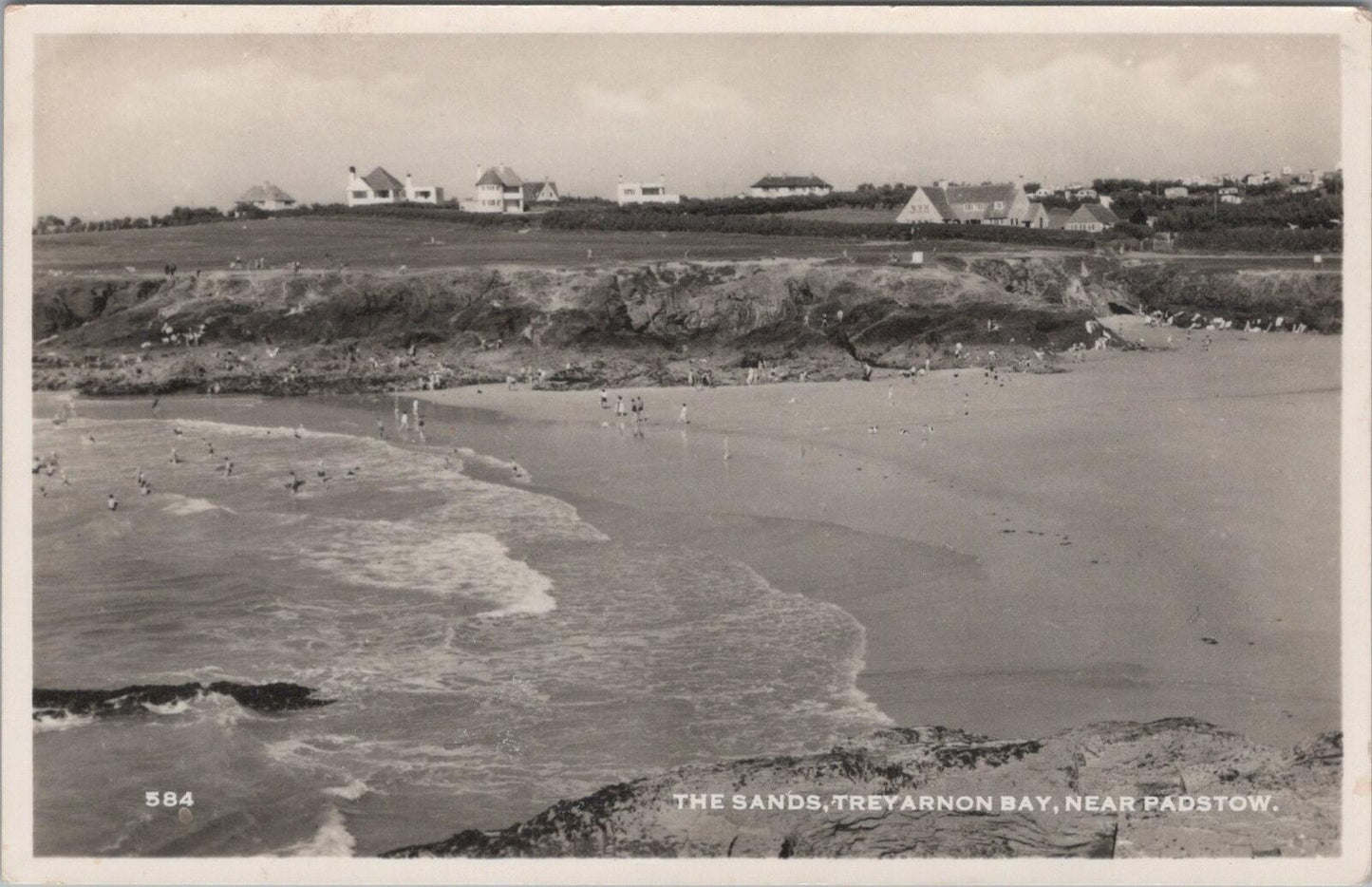 Cornwall Postcard: Treyarnon Bay Near Padstow, The Sands, 1930s, RPPC XT2506