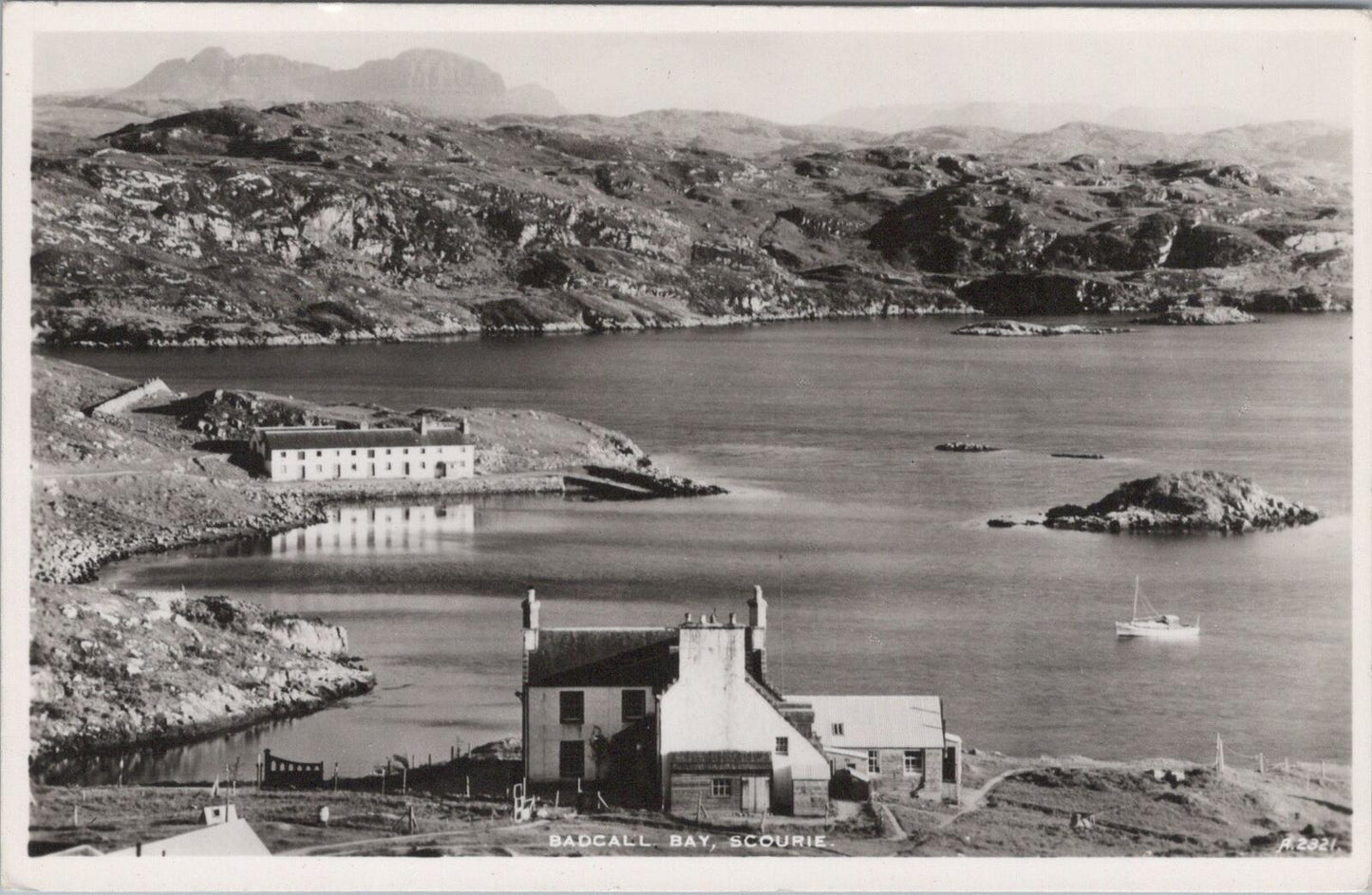 Scotland Postcard: Badcall Bay Scourie Sutherland Real Photo RPPC 1940s XT2513
