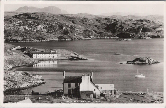 Scotland Postcard: Badcall Bay Scourie Sutherland Real Photo RPPC 1940s XT2513