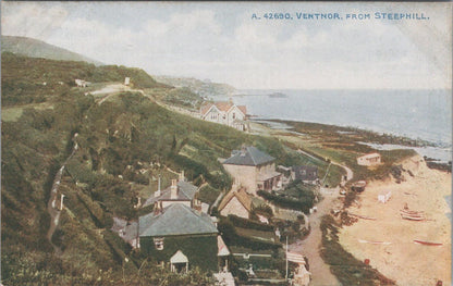 Isle of Wight Postcard: Ventnor Steephill Cove Beach View 1910s Litho XT2944