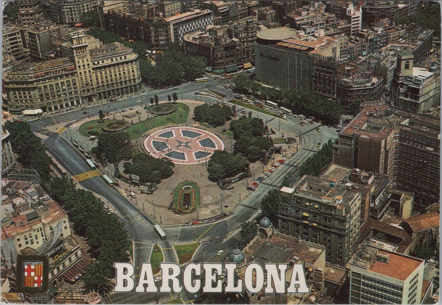 Spain Postcard: Barcelona Plaza De Catalunya Aerial View Ediciones Alarde XT3201