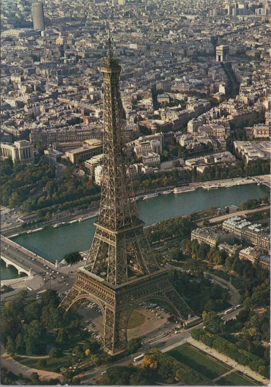 France Postcard: Paris Eiffel Tower Aerial View   XT3208