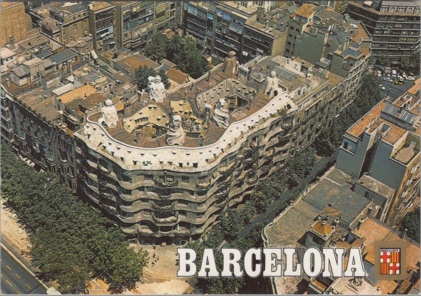 Spain Postcard: Barcelona La Pedrera Aerial View  XT3211