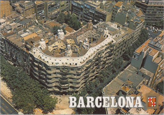 Spain Postcard: Barcelona La Pedrera Aerial View  XT3211