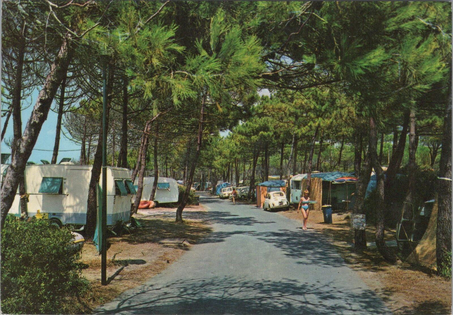 Italy Postcard: Baia Domizia Caserta Camping Holiday Resort 1970's XT3218