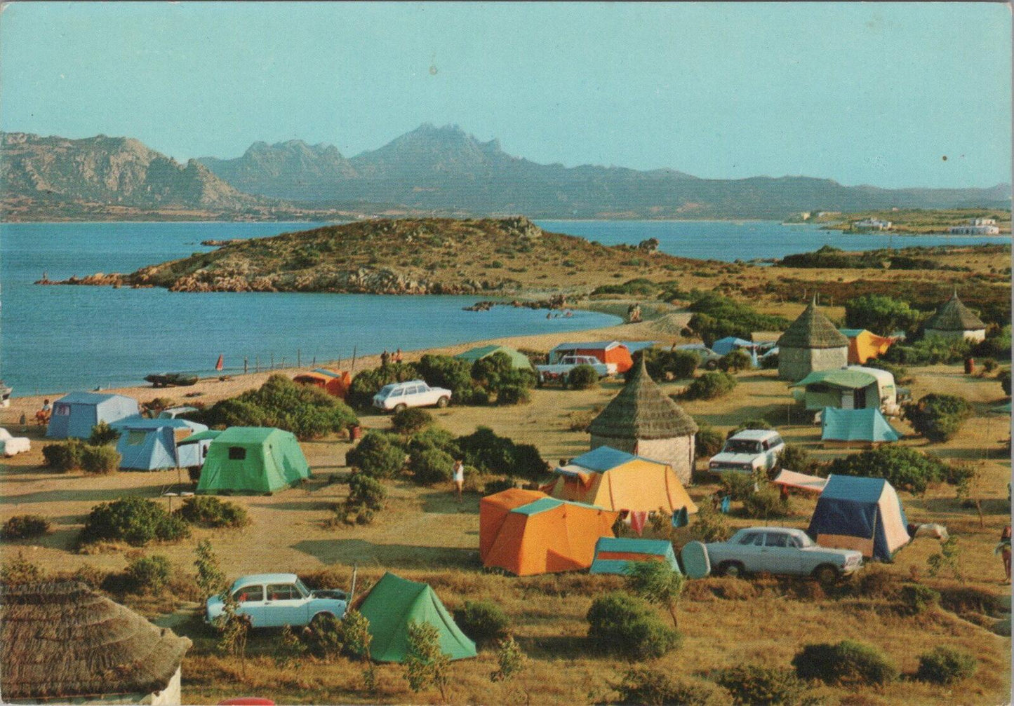 Italy Postcard: Isuledda Camping Ground Costa Smeralda, Sardinia 1960s XT3219