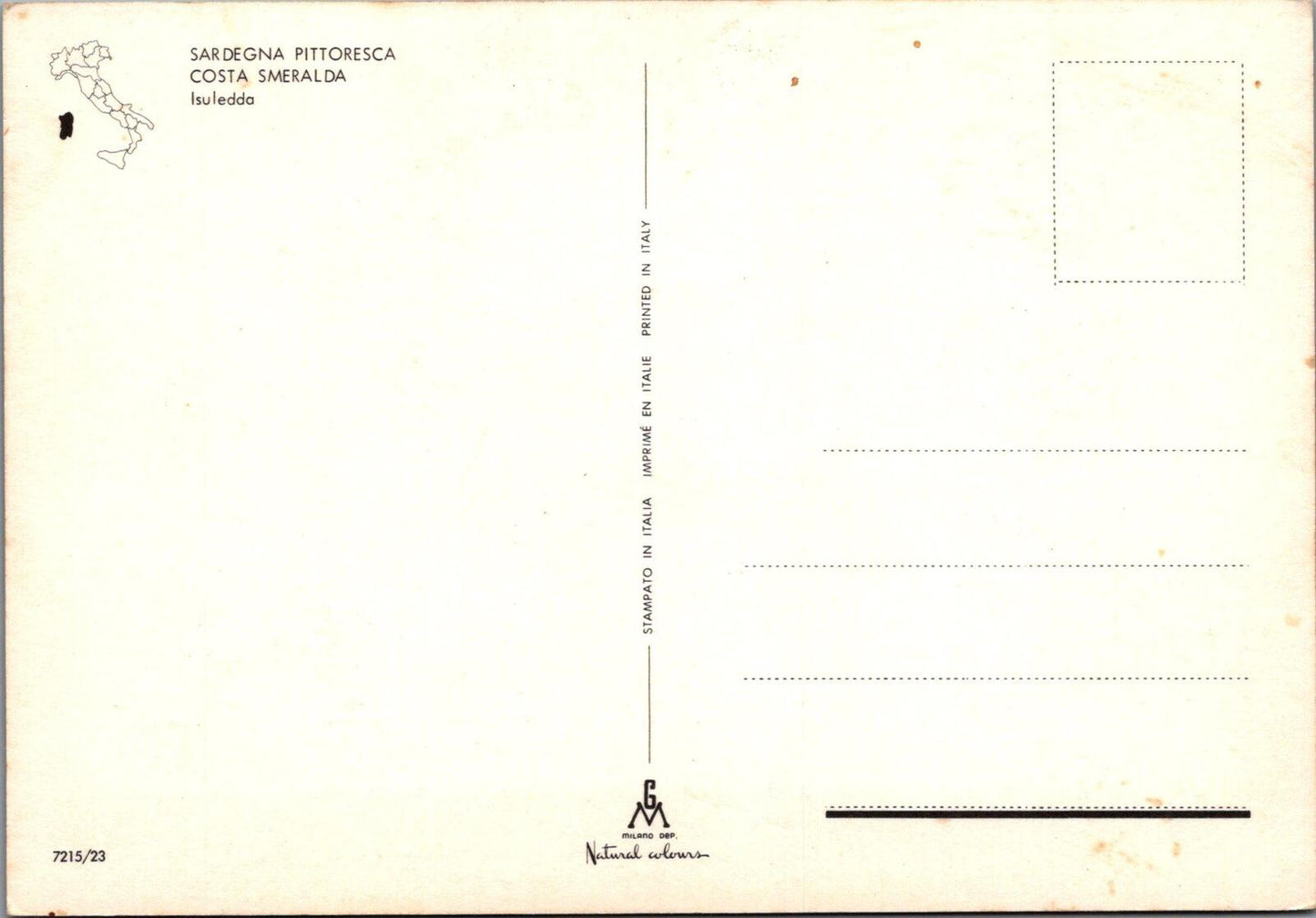 Italy Postcard: Isuledda Camping Ground Costa Smeralda, Sardinia 1960s XT3219