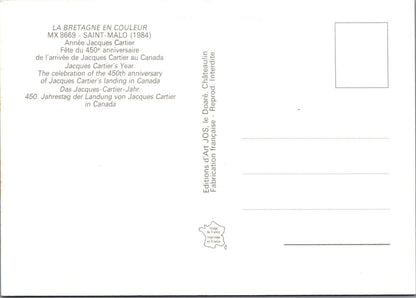 France Postcard: Saint-Malo Jacques Cartier Landing Anniversary 1984 XT3232