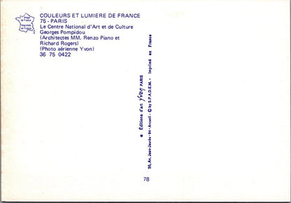 France Postcard: Paris Centre Pompidou Renzo Piano Aerial View  XT3237