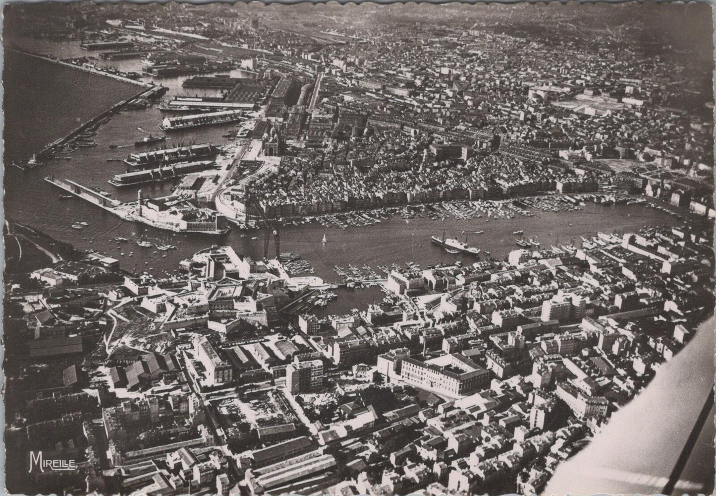 France Postcard: Marseille Les Ports Vus dAvion Aerial View RPPC XT3248