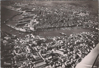 France Postcard: Marseille Les Ports Vus dAvion Aerial View RPPC XT3248