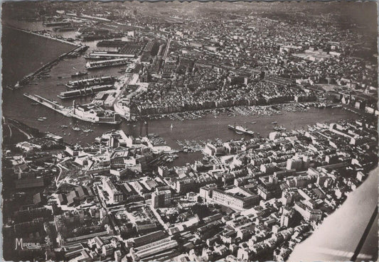 France Postcard: Marseille Les Ports Vus dAvion Aerial View RPPC XT3248