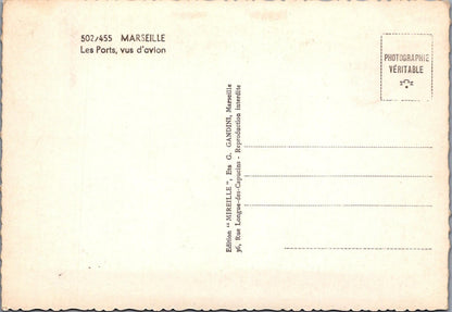 France Postcard: Marseille Les Ports Vus dAvion Aerial View RPPC XT3248