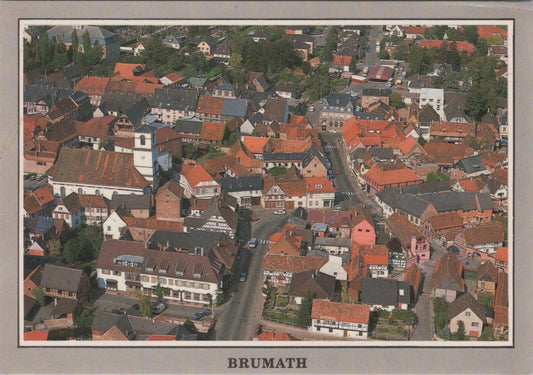France Postcard: Brumath Vue Aerienne Bas Rhin Aerial View 1980s Chrome XT3263
