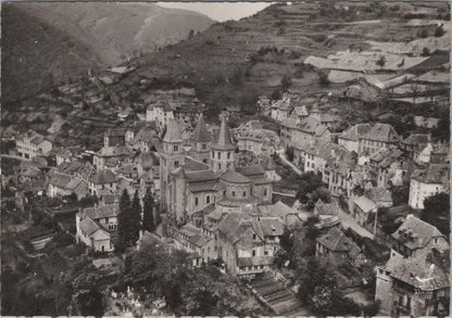 France Postcard: Conques Aveyron Vue Ensemble Aerial View 1950s Chrome XT3265