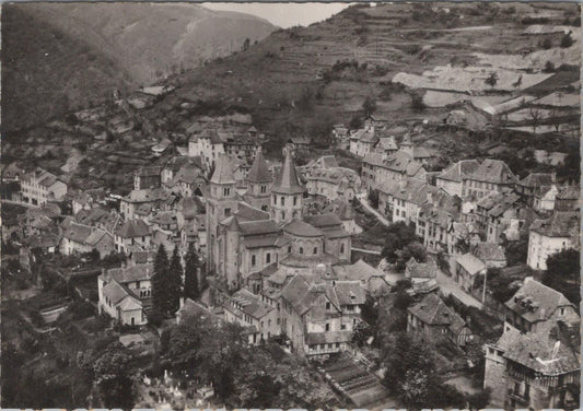 France Postcard: Conques Aveyron Vue Ensemble Aerial View 1950s Chrome XT3265