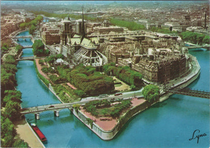 France Postcard: Paris L Ile De La Cite Island River Seine 1980s Chrome XT3266