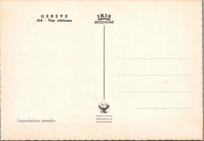 Switzerland Postcard: Geneve Vue Aerienne Lake Geneva City View 1960s  XT3268