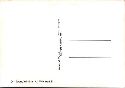 Wiltshire Postcard: Old Sarum Hill Fort Salisbury Air View 1960s Chrome XT3269