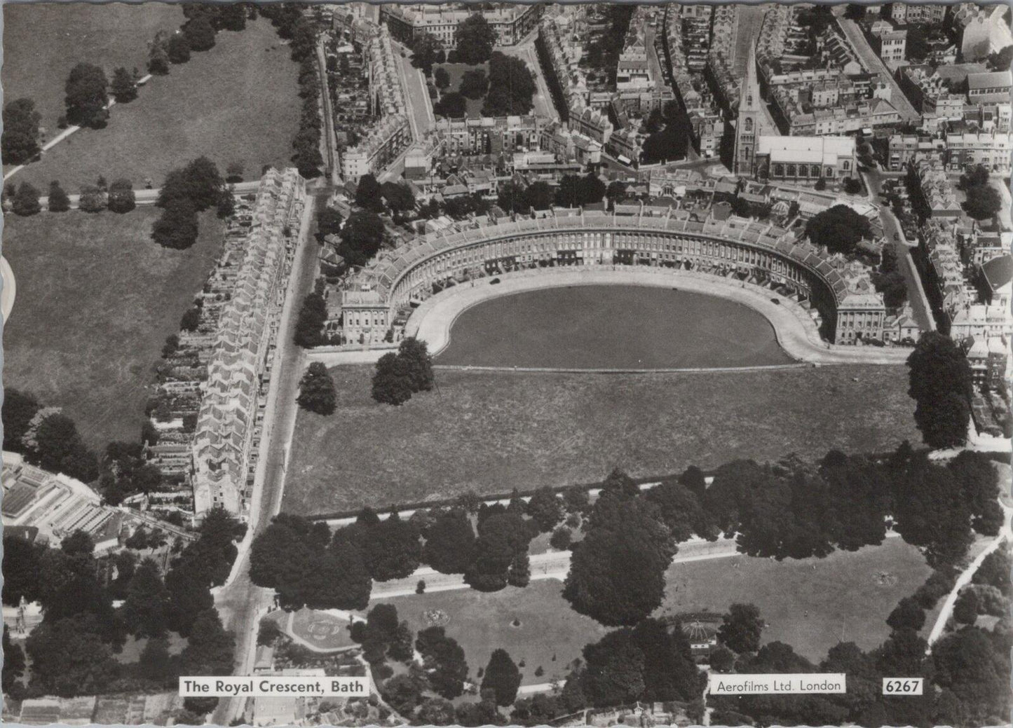 Somerset Postcard: Royal Crescent Bath Georgian Architecture Aerial View XT3270