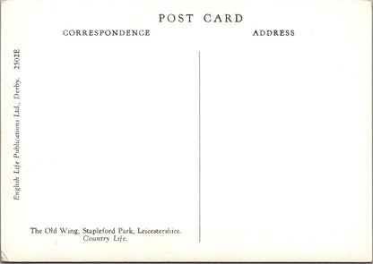 Leicestershire Postcard: Stapleford Park The Old Wing Country Life 1960s XT3280