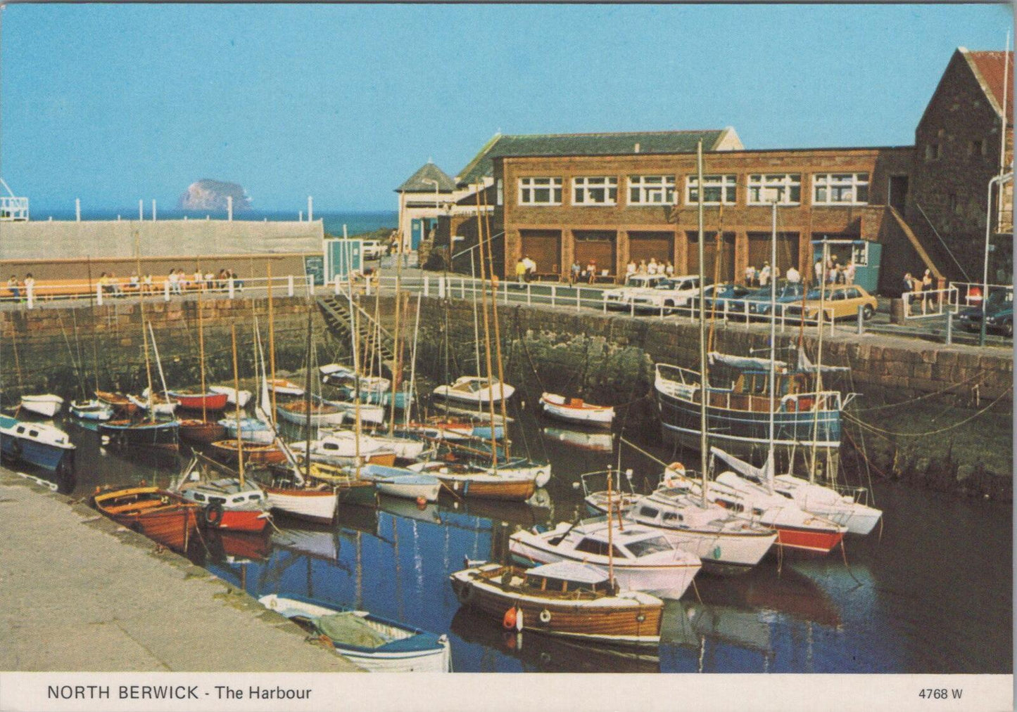 East Lothian Postcard: North Berwick Harbour Bass Rock View 1970s Chrome XT3286