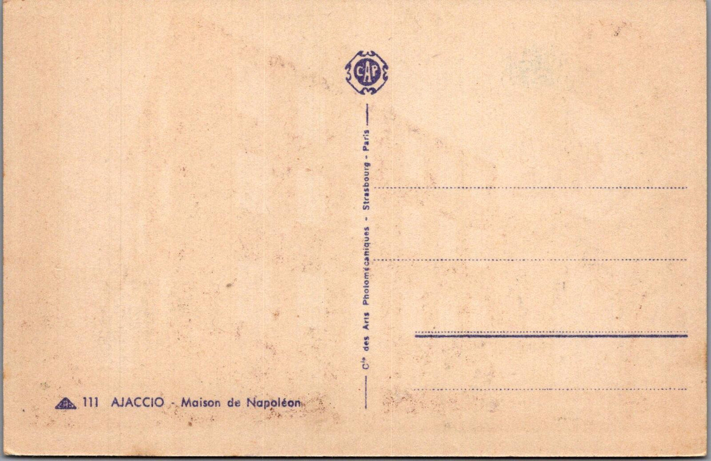 Corsica Postcard: Ajaccio Maison De Napoleon Birthplace Ancestral 1930s XT3100