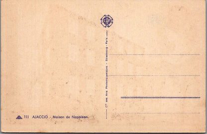 Corsica Postcard: Ajaccio Maison De Napoleon Birthplace Ancestral 1930s XT3100