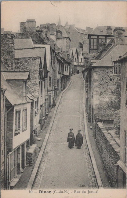 France Postcard: Dinan Rue du Jersual Street Architecture 1911 XT3102