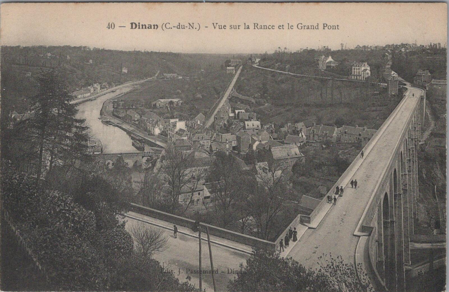 France Postcard: Dinan Rance Valley Viaduct Grand Pont 1911 XT3104