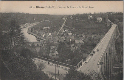 France Postcard: Dinan Rance Valley Viaduct Grand Pont 1911 XT3104