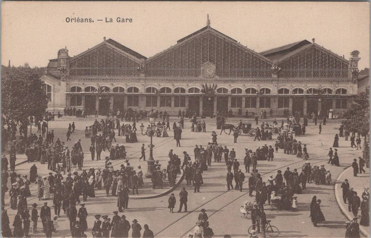 France Postcard: Orleans La Gare Train Station Place Albert 1910s XT3114