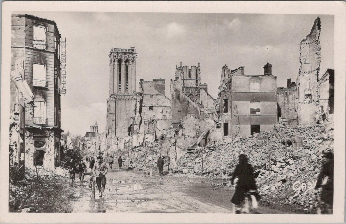 France Postcard: Caen Rue Saint-Jean Ruins WWII Battle Normandy 1944 XT3122