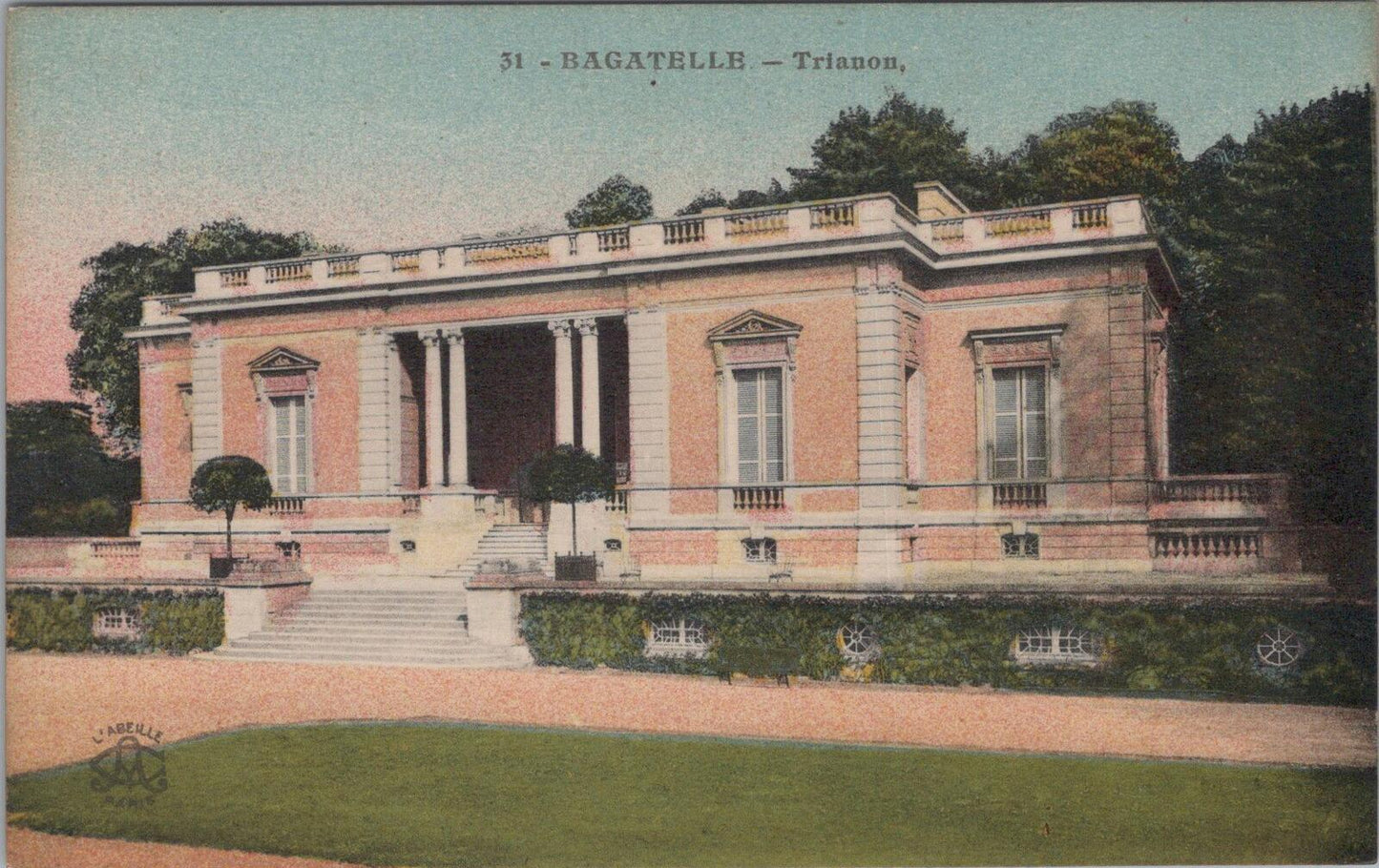 France Postcard: Paris Parc Bagatelle Trianon Palace Chateau 1920s XT3126