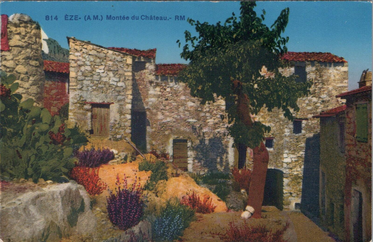 France Postcard: Eze Montee du Chateau Medieval Village Street  XT3129