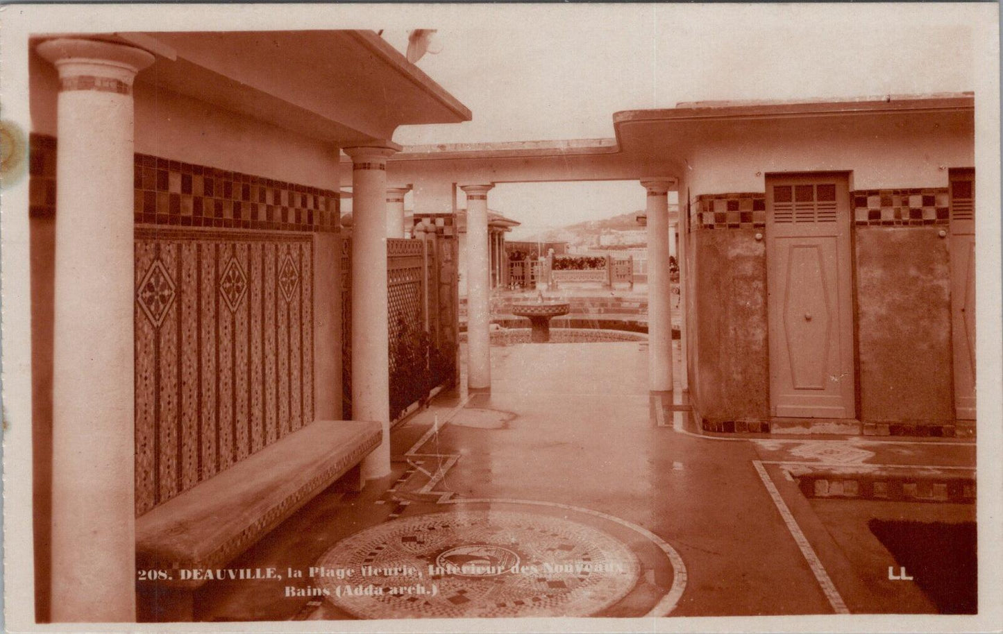 France Postcard: Deauville la Plage Fleurie Adda Nouveaux Bains Interior XT3340