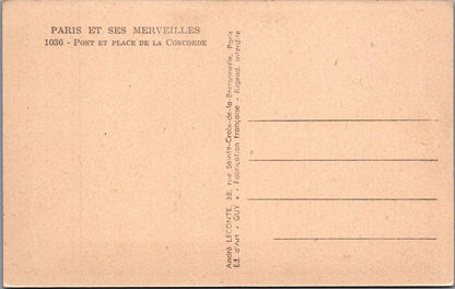 France Postcard: Paris Pont et Place de la Concorde Seine River  XT3341