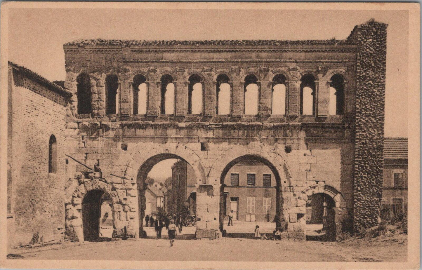France Postcard: Autun Porte de Saint Andre Roman Gate Architecture Ruins XT3342